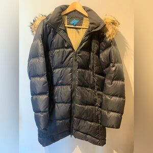 Goose Down Filled Black Winter Coat